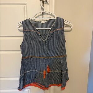 THML Blue and Orange Striped Top